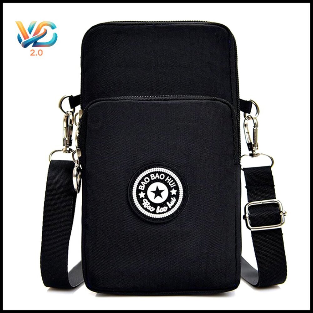 Mini Crossbody Bag for Cell Phone, Adjustable Strap, 3‎ Pocket Design